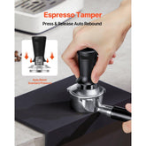 Espresso Tamper 58mm, Spring Loaded Coffee Tamper, 30 lbs Tamper Tool Espresso, Stainless Tamper with Non-Slip Grip